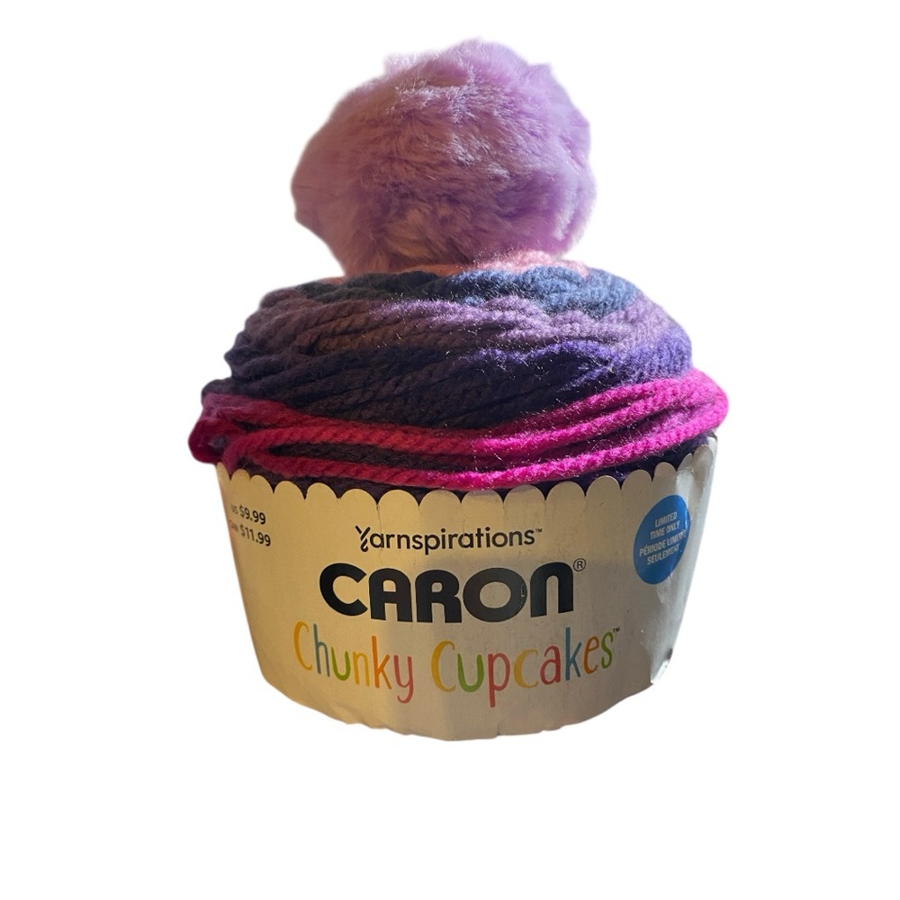 1 Lot (4 cakes) of Caron Yarnspirations Chunky Cupcakes Acrylic Yarn with PomPom